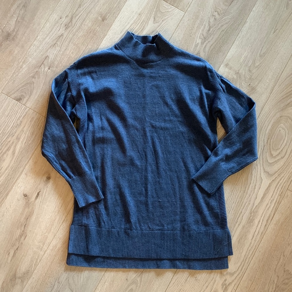 Karen Scott Cotton High-Low Mockneck Sweater Sz M